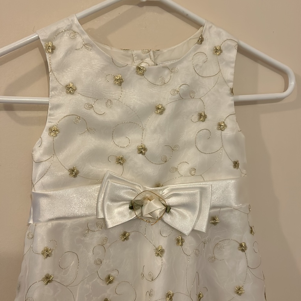 Fancy White dress 6x Girls Spring dress